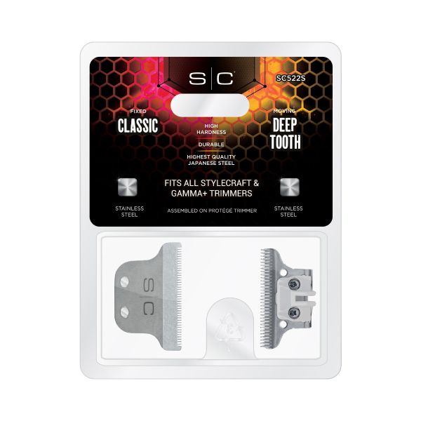 Style craft Replacement Fixed Stainless Steel Classic Hair Trimmer Blade with Stainless Steel Deep Tooth Cutter Set