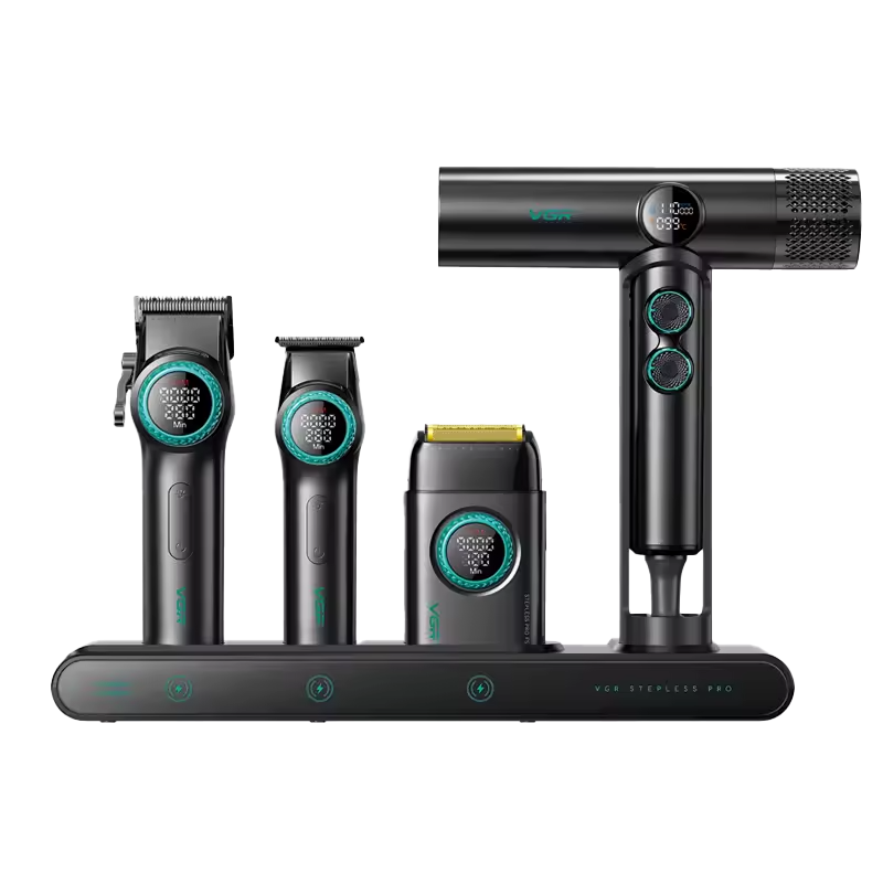 VGR Black Edition 4-in-1 Grooming Kit – Hair Trimmer, Clipper, Shaver & Dryer