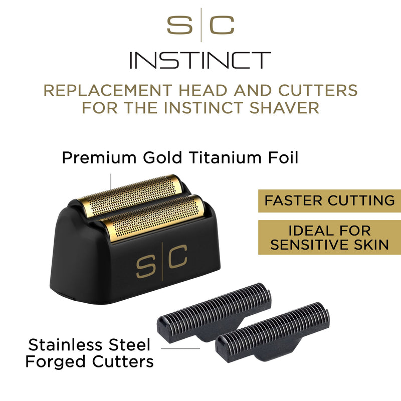 Stylecraft Instinct & Gamma Xceed Shavers Replacement Matte Black Titanium Replacement Foil and Cutter Set